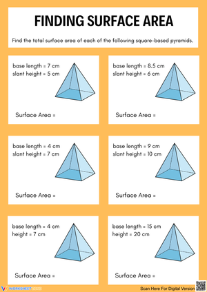 Finding Surface Area of Square-Based Pyramids