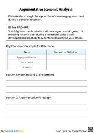 Argumentative Economic Analysis Worksheet