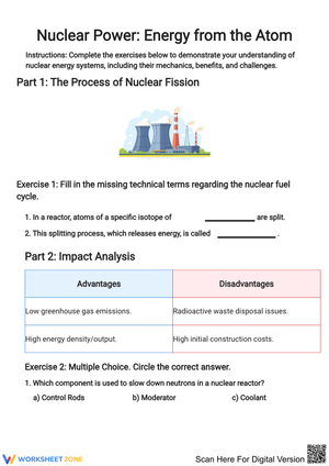 Nuclear Power: Energy from the Atom Worksheet