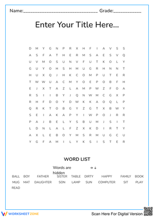 Word Search Worksheets