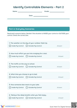 Identify Controllable Elements - Part 2 Worksheet