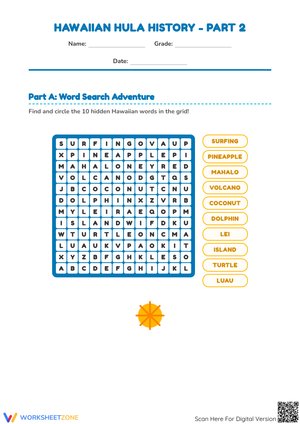 Hawaiian Hula History - Part 2: Vocabulary and Culture Worksheet