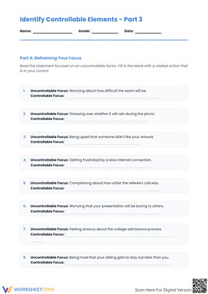 Identify Controllable Elements – Part 3 Worksheet