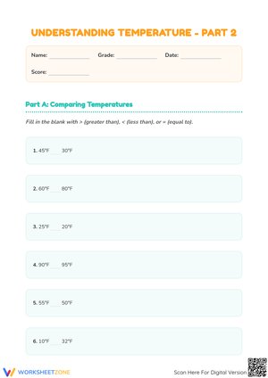 Understanding Temperature Part 2: Comparing, Reading, and Word Problems