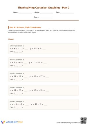 Thanksgiving Cartesian Graphing - Part 2: Integer Coordinate Pumpkin Activity