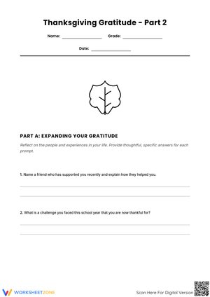 Thanksgiving Gratitude – Part 2: Deep Reflection & Action Worksheet