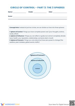 Circle of Control – Part 3: The 3 Spheres Worksheet