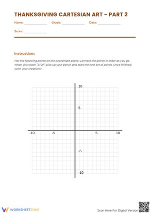 Thanksgiving Cartesian Art Coordinate Plane Mystery Picture – Part 2