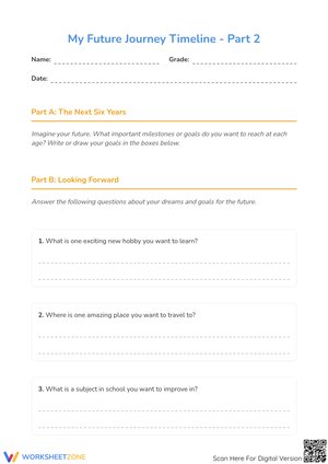 My Future Journey Timeline - Part 2: Goal Setting & Reflection Worksheet
