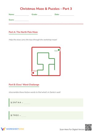 Christmas Maze & Puzzles - Part 3