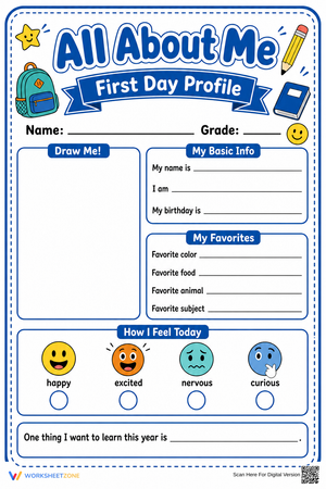 All About Me Worksheet | Grade 1 Essential Printable