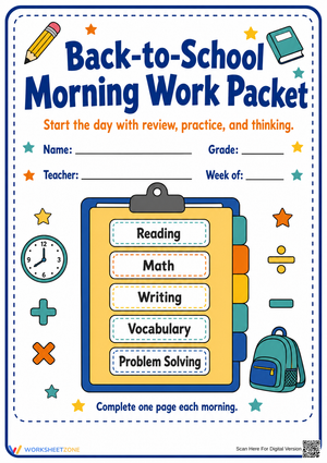 Back-to-School Morning Work Packet | Essential Cover