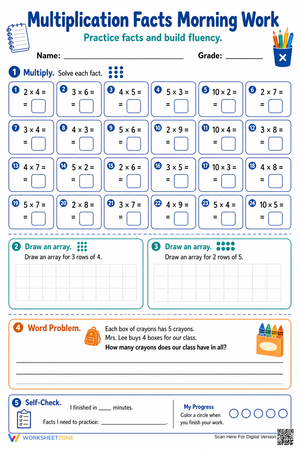 Multiplication Facts Morning Work | Grade 3 Essential