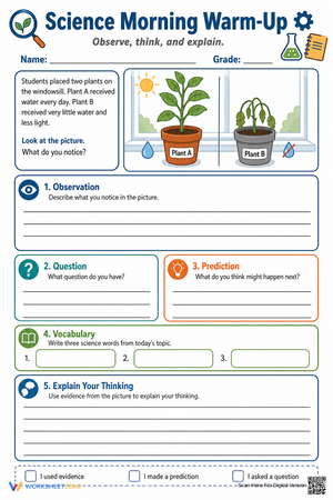 Printable Science Morning Warm-Up | Grade 5