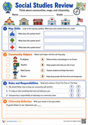 Grade 3 Social Studies — Printable No-Prep Worksheet