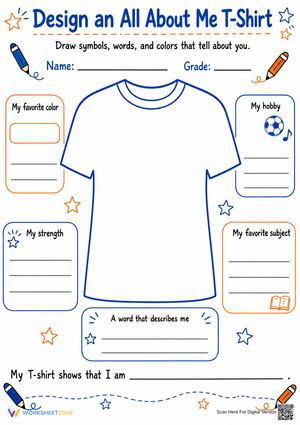All About Me T-Shirt Design | Grade 3-5 Essential