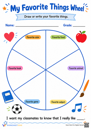Printable All About Me Wheel | Grade 1 ELA