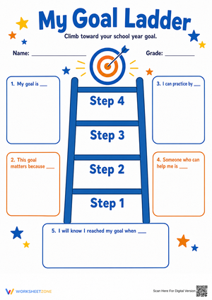My Goal Ladder Worksheet | Grade 4 Essential