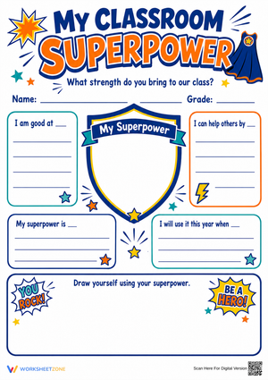 Classroom Superpower Worksheet | Grade 2 Printable