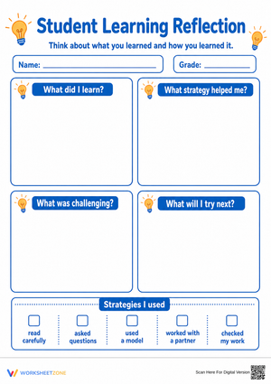 Student Learning Reflection | Grade 4 Printable Guide