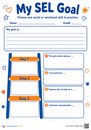 Essential SEL Goal Setting Worksheet | Grades 2-6