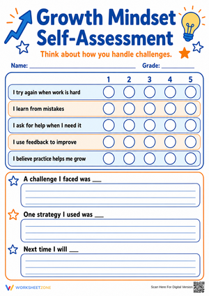 Grade 4 Growth Mindset — Printable No-Prep Worksheet