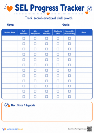 SEL Progress Tracker | Printable Grades K-6 Tool