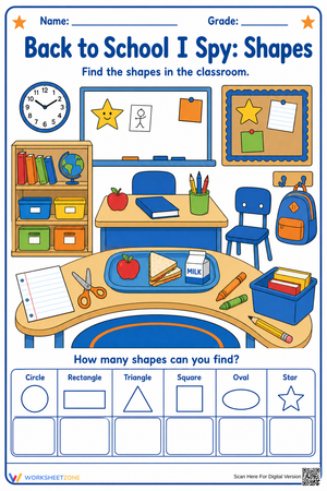 Back to School I Spy: Shapes | Essential Grade K Math