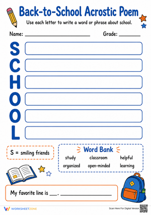 Back-to-School Acrostic Poem | Essential Grade 3 ELA