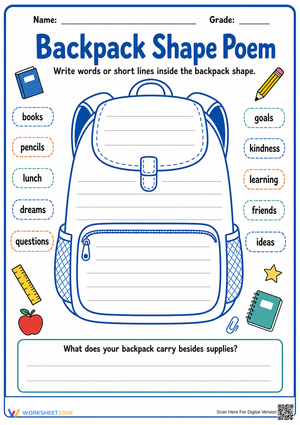 Grade 3 Shape Poem — Printable No-Prep Worksheet