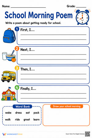 School Morning Poem Worksheet | Grade 2 Essential