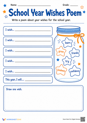 School Year Wishes Poem | Grade 3-5 Essential