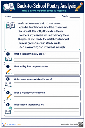 Grade 4 Poetry Analysis — Printable No-Prep Worksheet