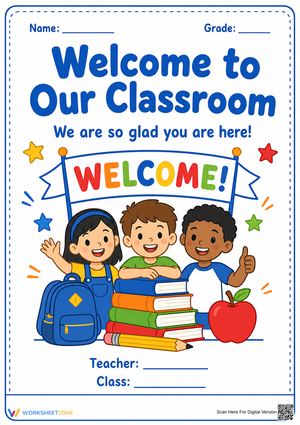 Essential Welcome to Our Classroom Poster | Grade K-5