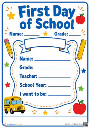 First Day of School Sign | Printable Grade PreK-6