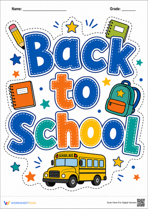 Back to School Bulletin Board Header | Printable Decor