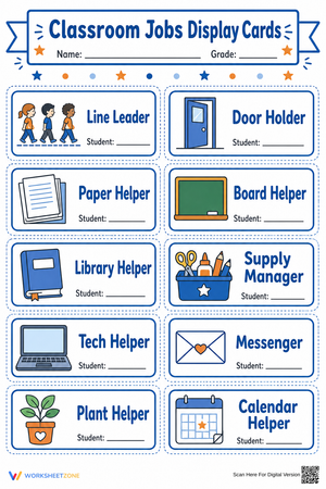 Grade 2 Classroom Jobs — Printable No-Prep Worksheet