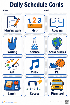 Printable Daily Schedule Cards | Elementary Classroom Ready