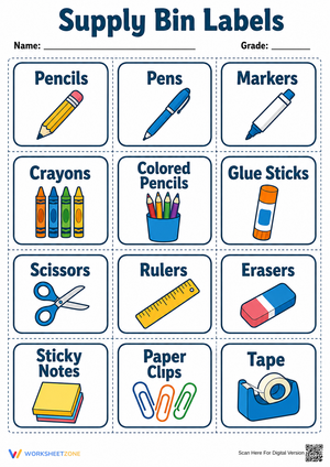 Classroom Supply Bin Labels | Essential Printable Set