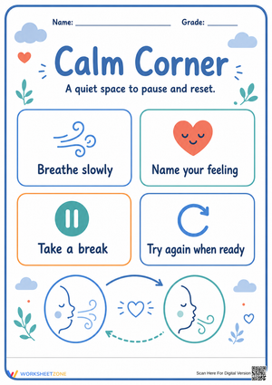 Essential Calm Corner Sign | Grade K-5 SEL Printable