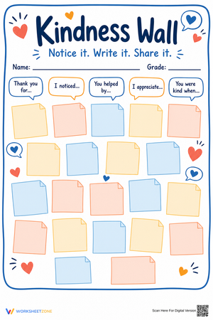 Kindness Wall Poster | Essential Grade K-6 SEL Activity