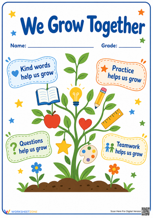 We Grow Together Printable Poster | Grade K-6 SEL