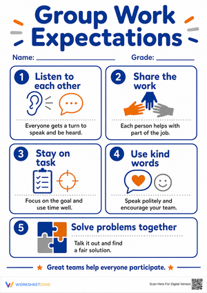 Grade 3 Group Work Expectations — Printable Anchor Chart