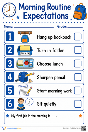 Printable Morning Routine Expectations | Grade 1 Ready
