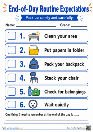 Essential End-of-Day Routine Checklist | Grades K-4