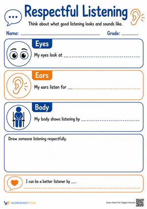 Respectful Listening Worksheet | Grade 2 Essential