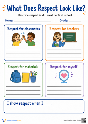 Grade 3 Respect — Printable No-Prep Worksheet