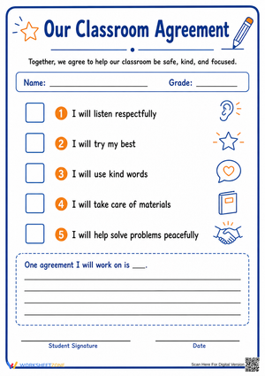 Classroom Agreement Contract | Grade 3-6 Essential