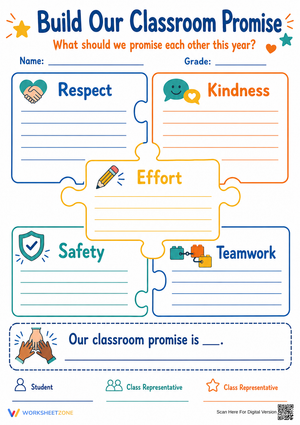 Classroom Promise Printable Worksheet | Grade 3