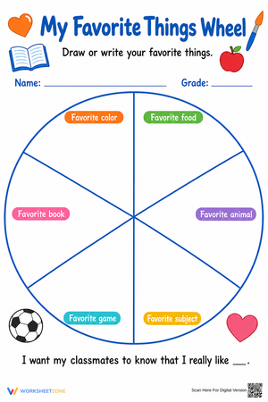 My Favorite Things Wheel | Essential Grade K-4 Activity